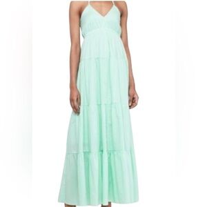 Express Tiered Halter Maxi Dress Size Medium 100% Cotton.  #143